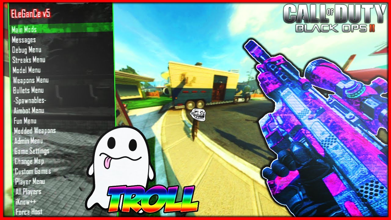 TROLL MOD MENU en 1VS1 SNIPER CONTRE un KIKOO, IL PLEURE !  - Black ops 2