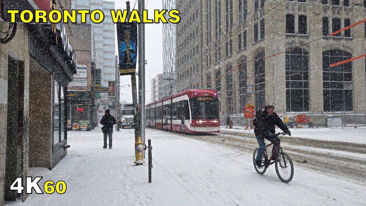 Downtown Toronto Snowfall Walk to Union Station on January 26, 2021