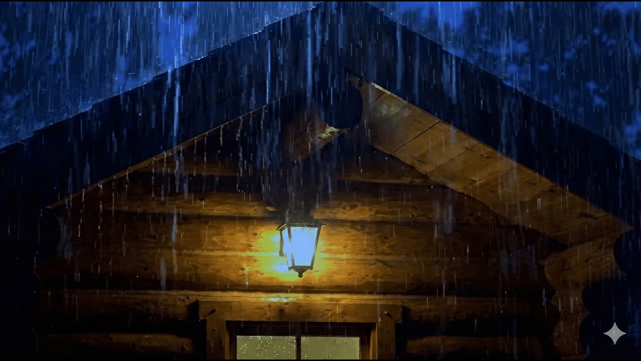 Heavy Rain Sounds for Sleeping on the Roof – Deep Sleep, Stress Relief and Calming Rain Ambience