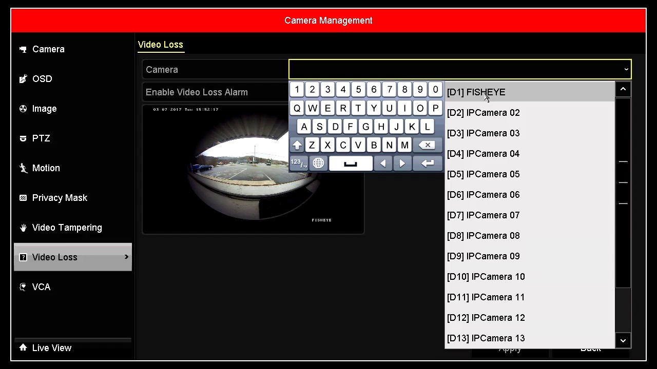 How to enable Video Loss on an Arcdyn NVR