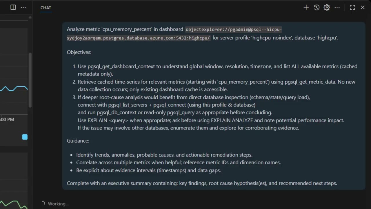 Metrics Copilot in the VS Code PostgreSQL extension