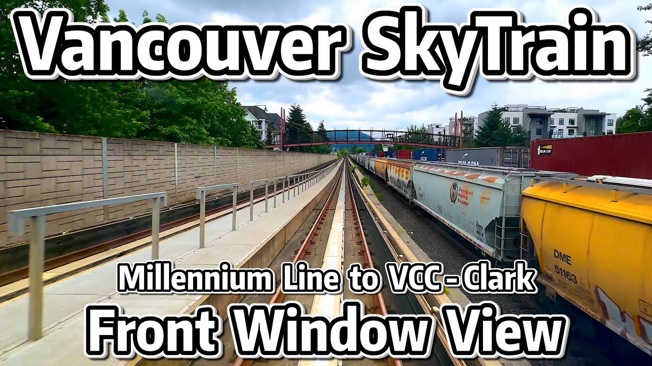 ⁴ᴷ⁶⁰ Vancouver SkyTrain Front Window View - Millennium Line to VCC-Clark