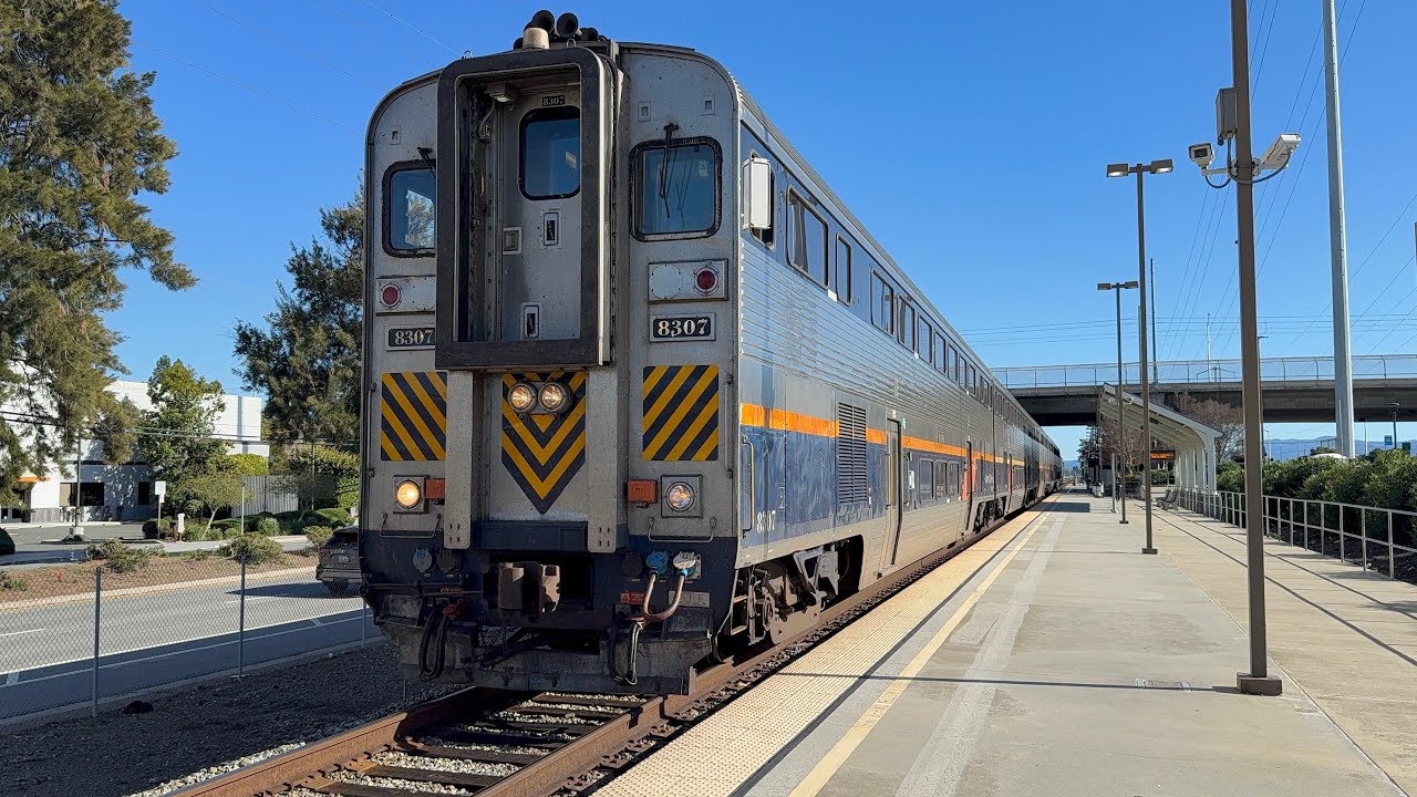 Amtrak Capitol Corridor 738 At Santa Clara Great America CA FT @GevoJoe driving the train 