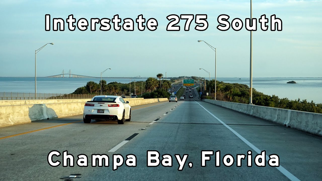 Interstate 275 South Tampa Bay, Florida featuring the Sunshine Skyway - 2019/04/11