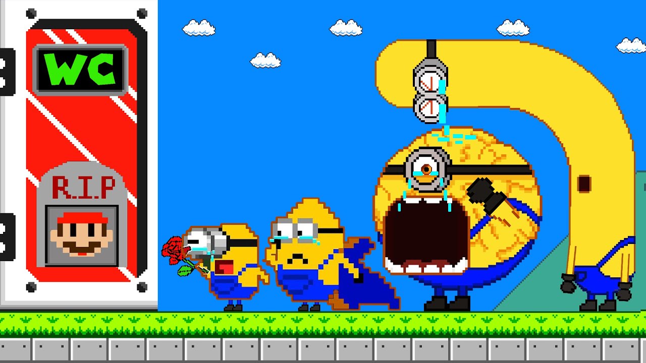 Mario's Last Breath: Mega Minions R.I.P Mario cause he Can't reach the toilet.. Sad Story