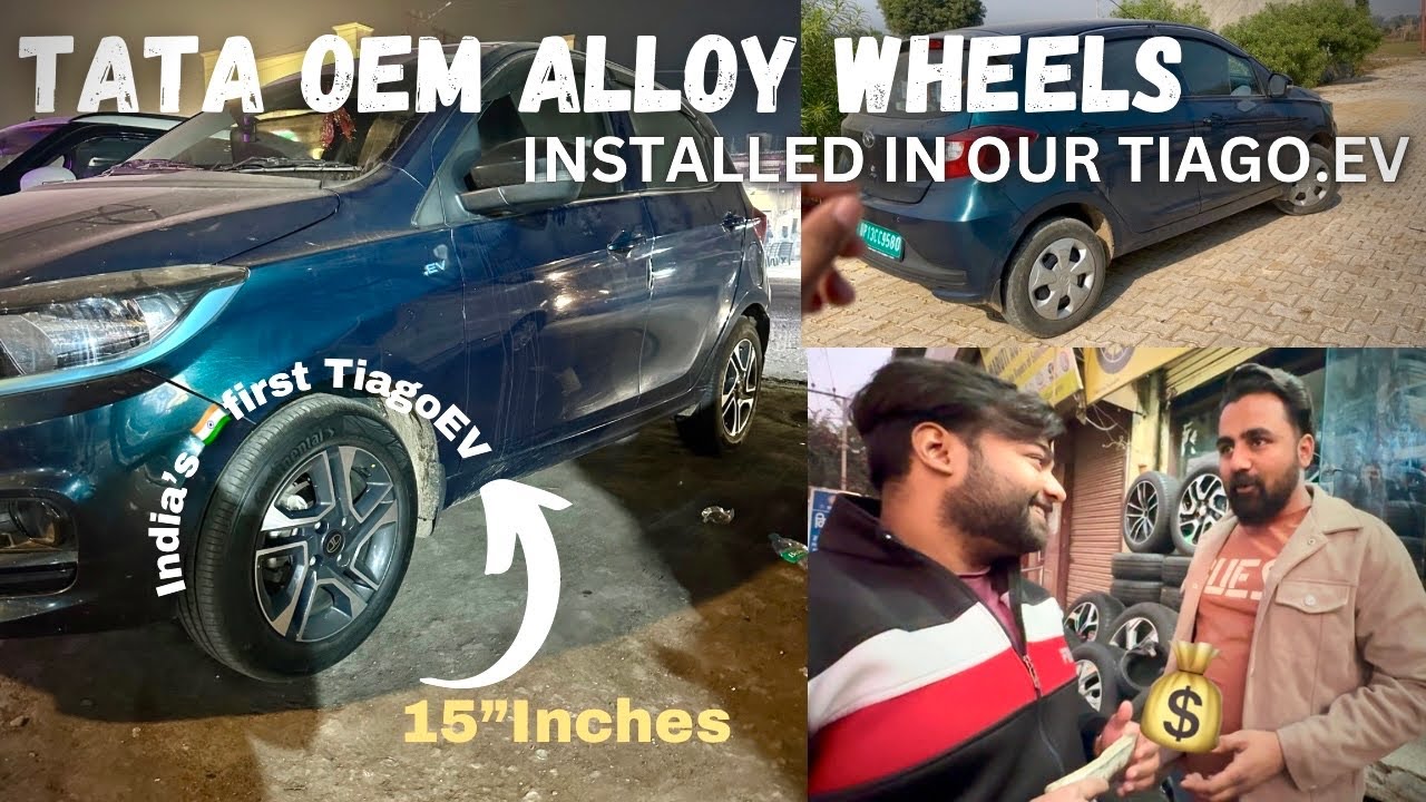 OUR TATA TIAGOEV GOT OEM 15 inches ALLOY WHEELS AT CHEAPEST PRICE 🔥15 inch Alloys in Tiago Ev!!