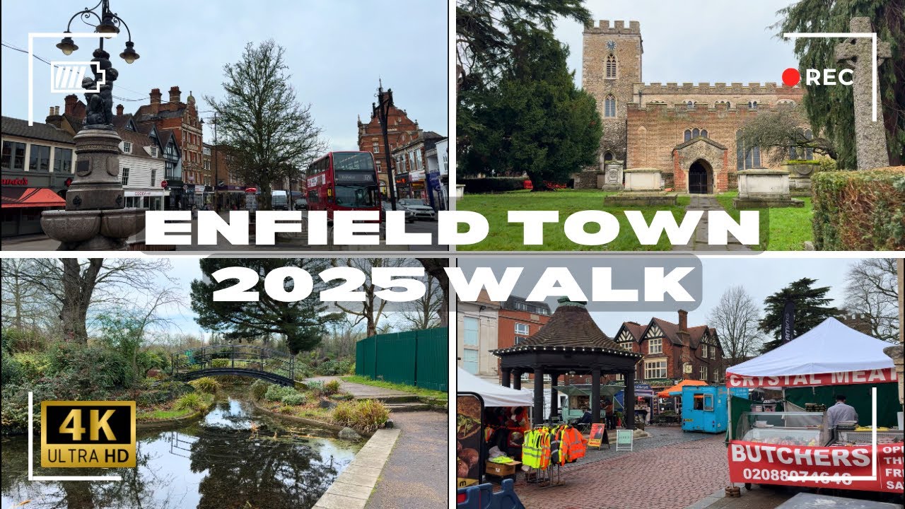 Enfield Town Walk | February 2025 | 4K
