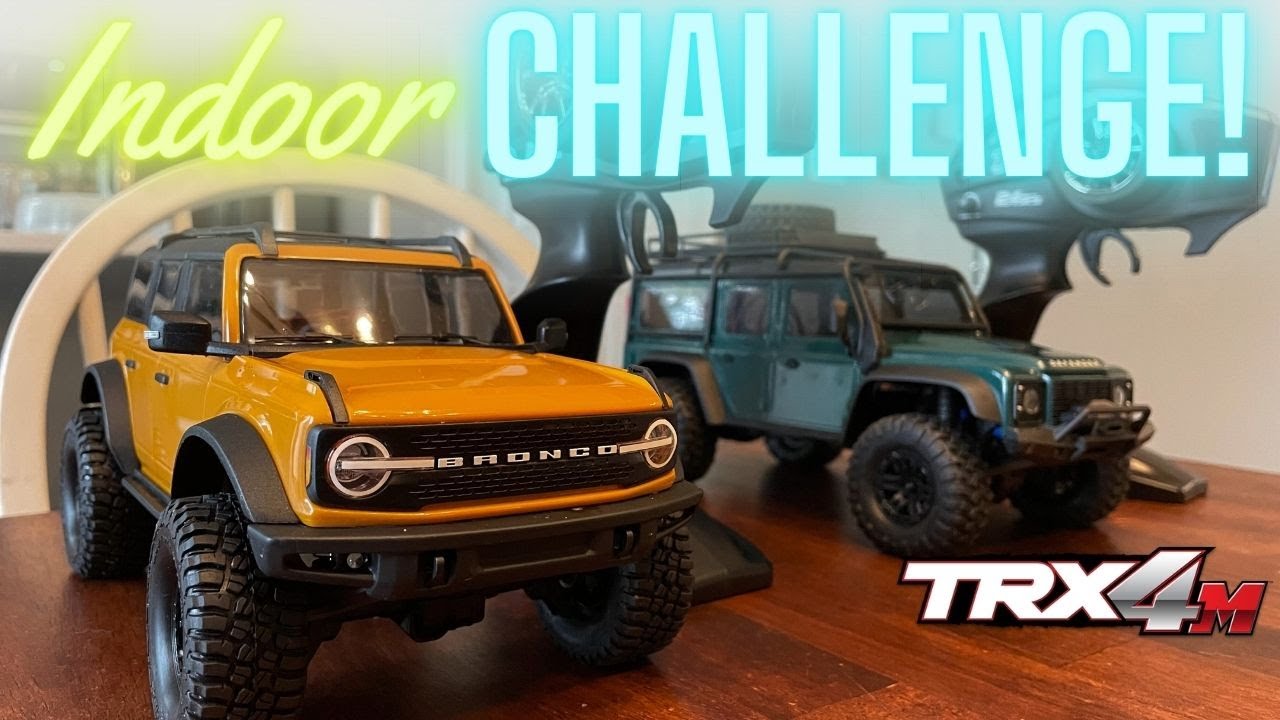 TRX4m Bronco vs Defender Indoor Challenge