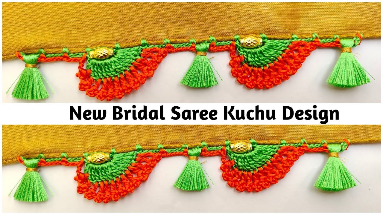 New Bridal Saree Kuchu Design In Kannada | #sareekuchu | Anu Creations