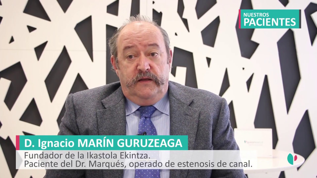 Paciente operado de estenosis de canal por el Dr. Marqués, traumatólogo de Policlínica Gipuzkoa