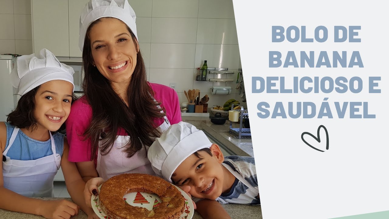 Cozinhando com as crianças um bolo de banana saudável