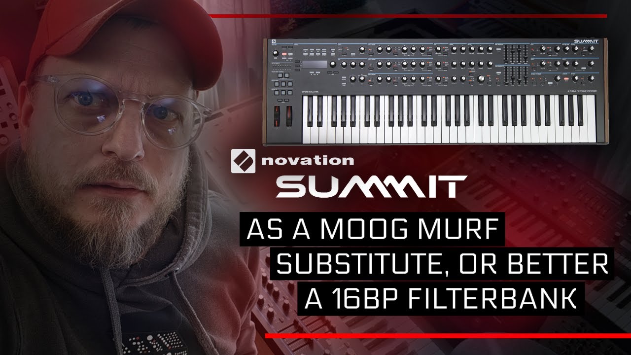 Moog Murf alternative - using the Novation Summit as a 16 band filterbank w Moog Muse as soundsource