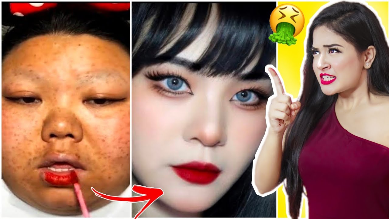 Reacting to *CRAZY* Viral *ASIAN MAKEUP* Transformation 🤯 | *OMG* Reaction 🤪🤯