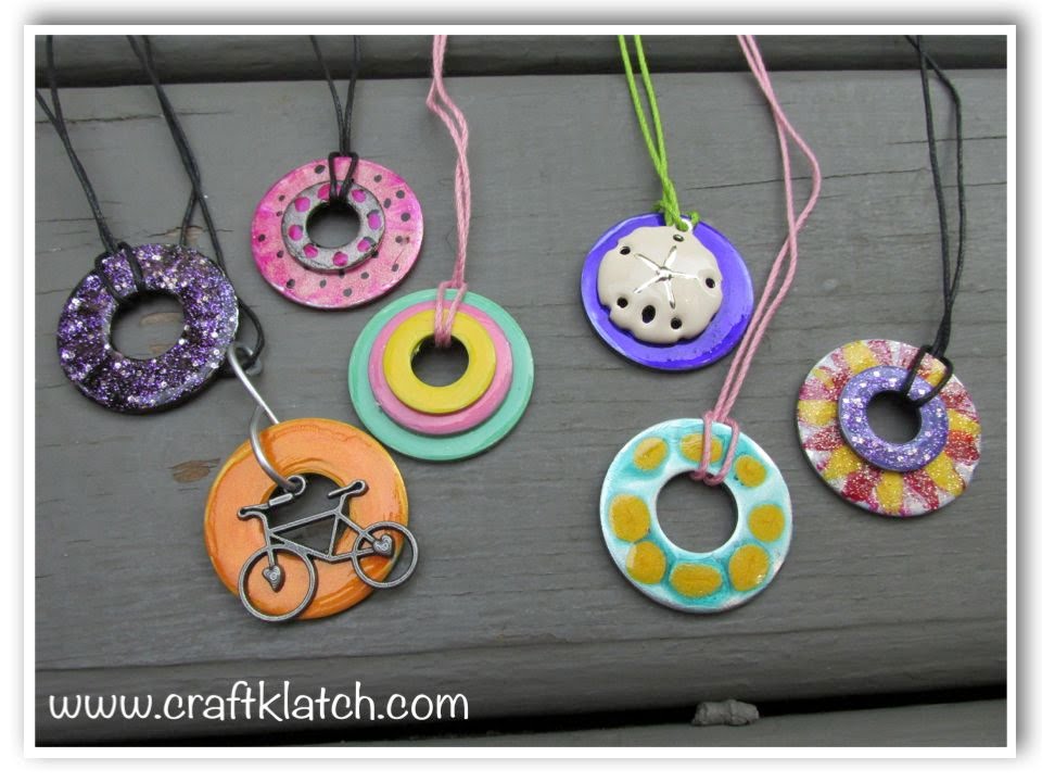 DIY Nail Polish Washer Necklaces   Hardware Store Jewelry