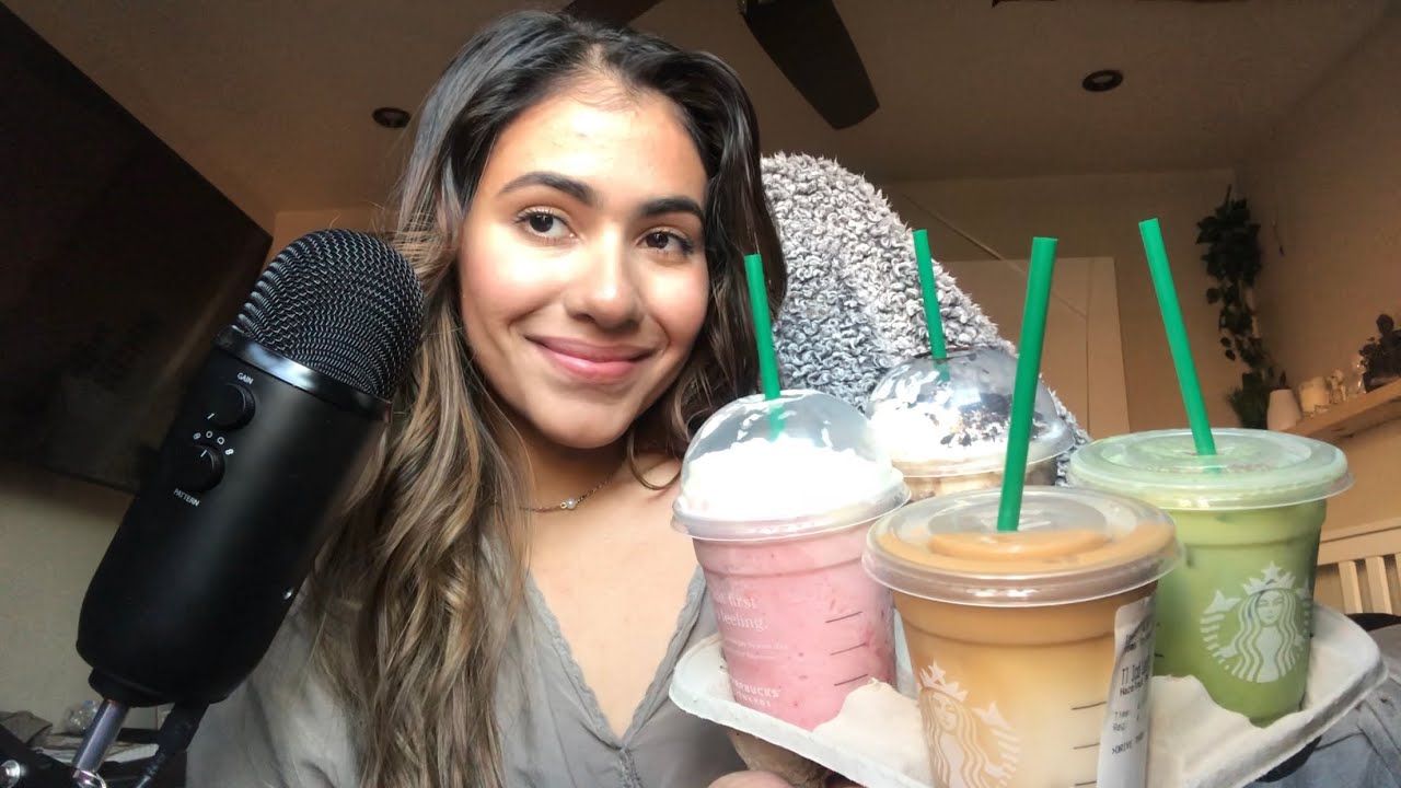 ASMR Trying my Subscribers Starbucks Drinks!
