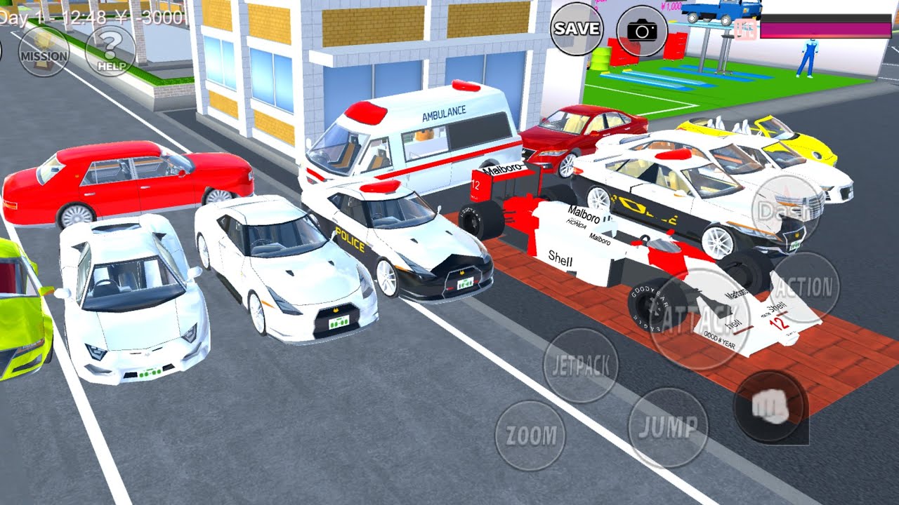 Crazy Car Collection in Sakura School Simulator 🚓🚑🏎️ | Police, Ambulance & Racing Cars