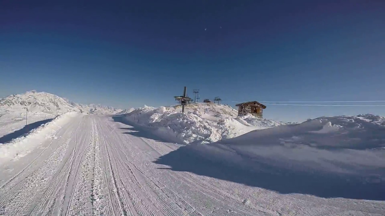 Tignes - La Grande Motte - Descente (black) and Rimaye (red) - February 2017 - Piste View