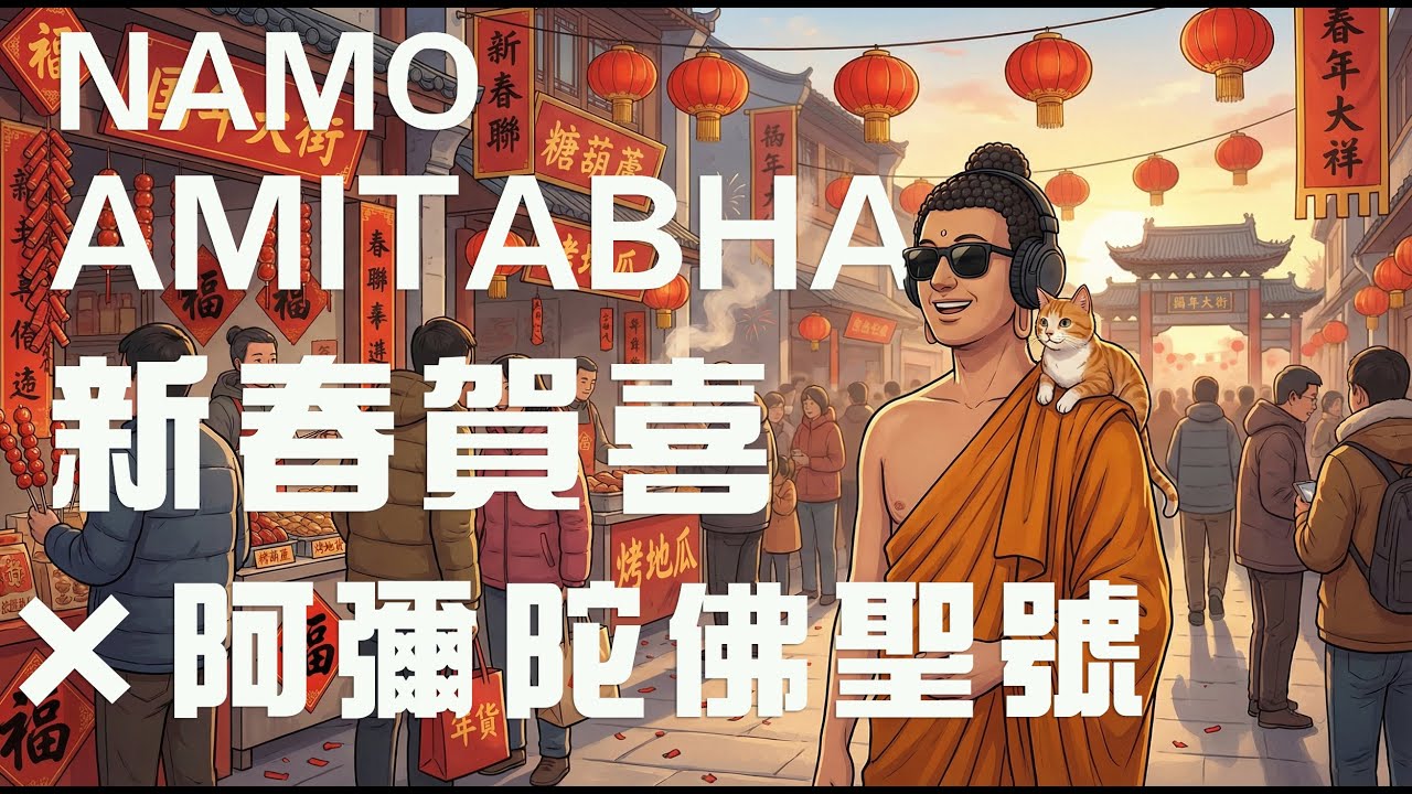 阿彌陀佛聖號× 新春賀喜｜過年吉祥祝福背景佛樂｜把福氣放進家裡｜Namo Amitabha Buddha｜一路放鬆、一起持誦