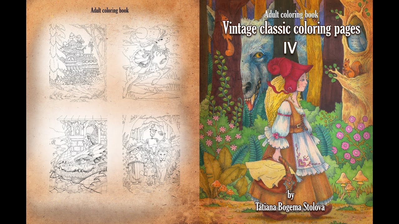 Vintage Classic Coloring Pages IV: Adult Coloring Book. Flip through!