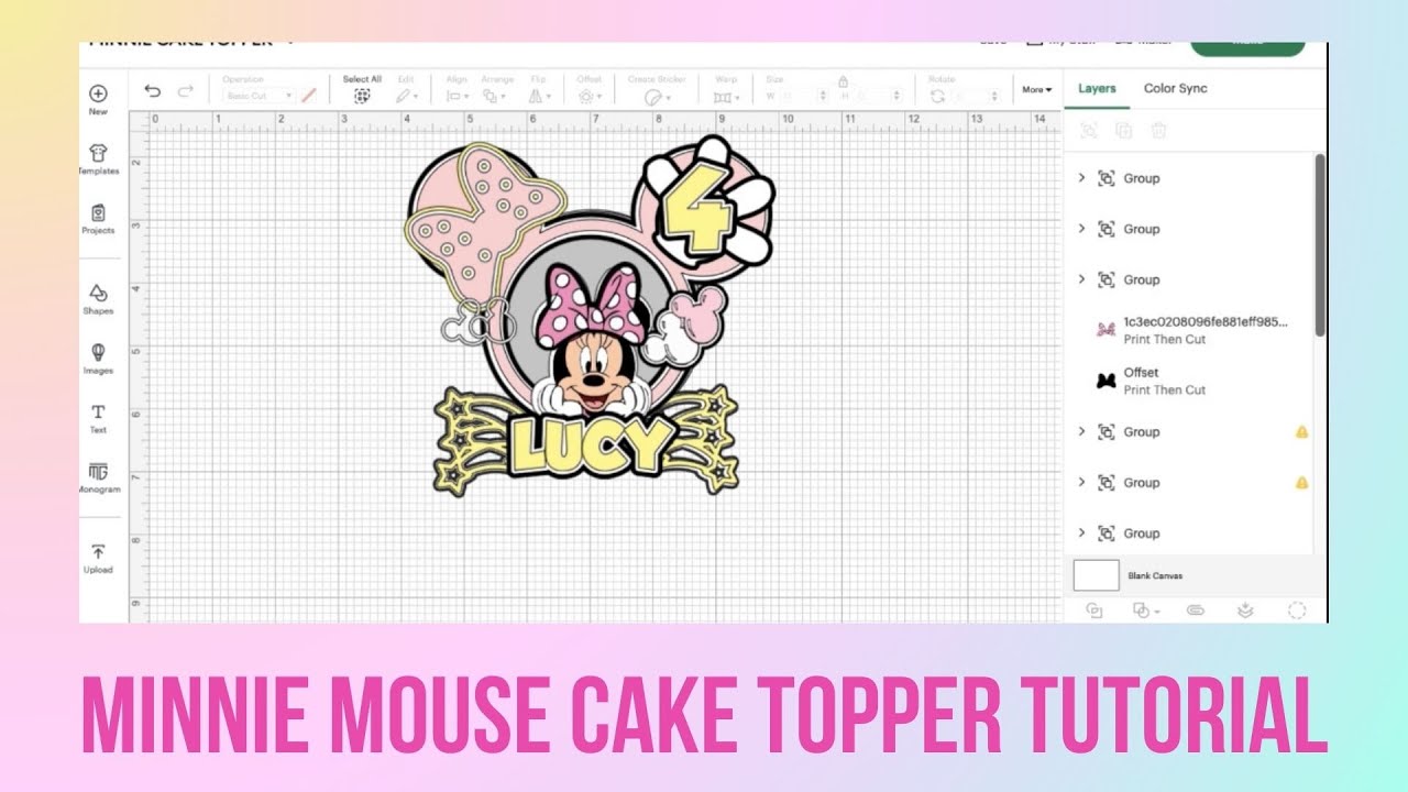 Minnie Mouse Cricut 3D Cake Topper Tutorial, Birthday 3D Cake Topper