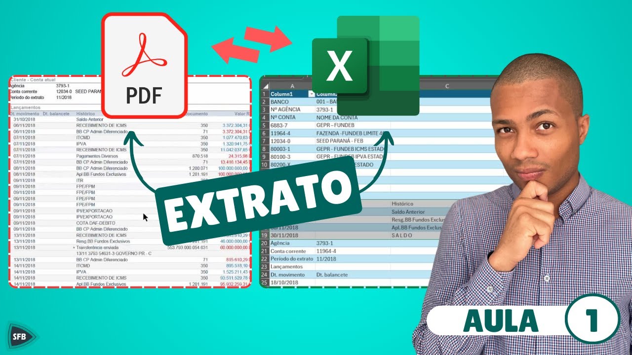 Como Importar e Converter Extrato de PDF para Excel - Aula 1