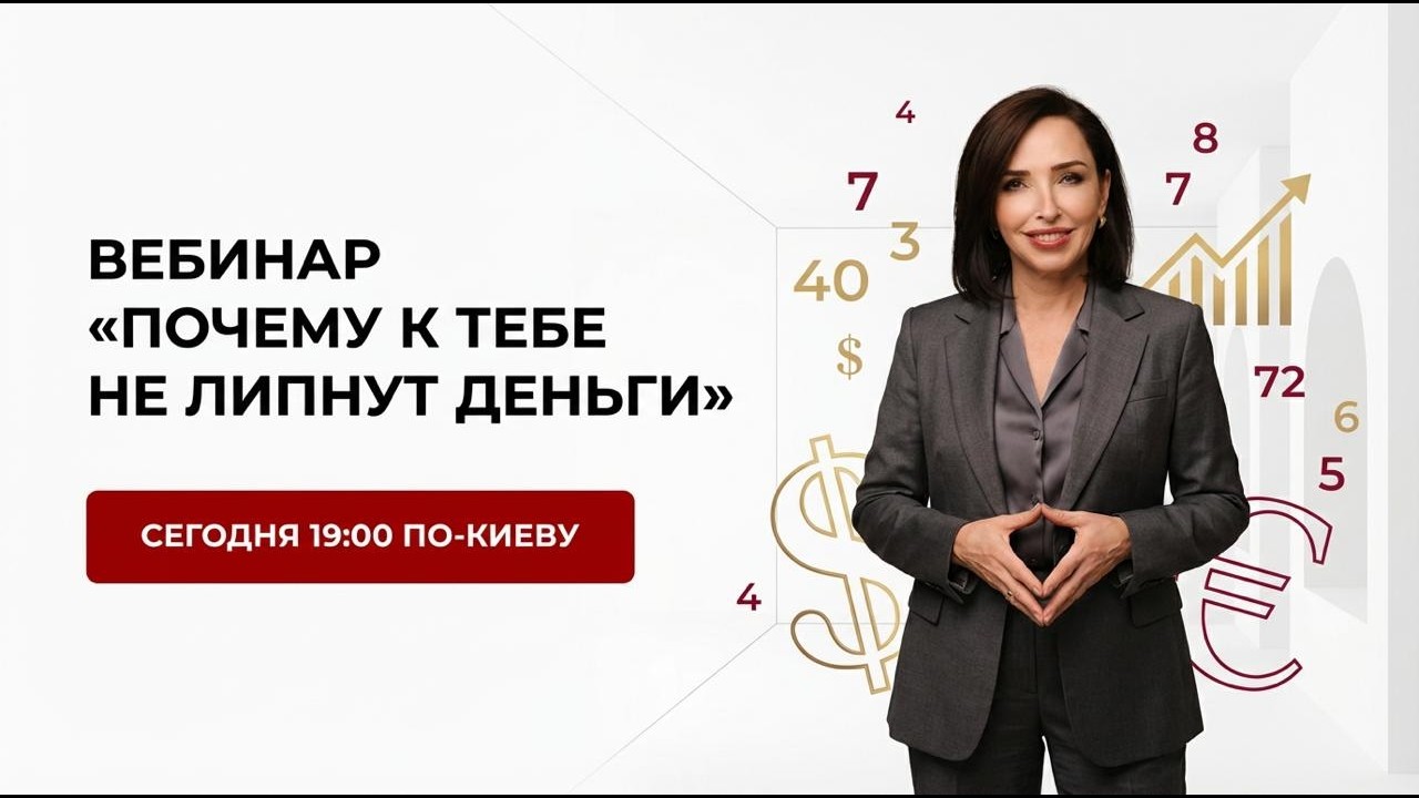 Вебинар «Почему к тебе не липнут деньги»
