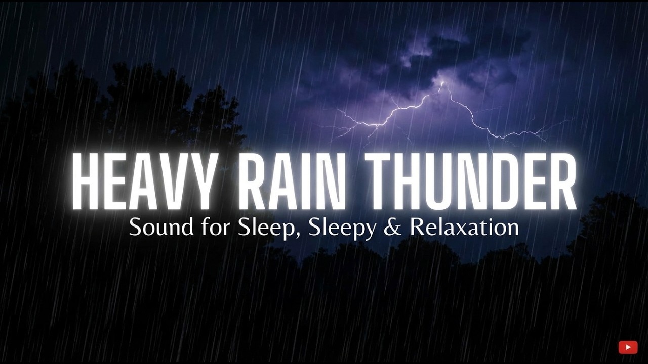 NO MORE Insomnia & Sleep Problems | Torrential Rain on Tin Roof & Powerful Thunder on Rainy Night