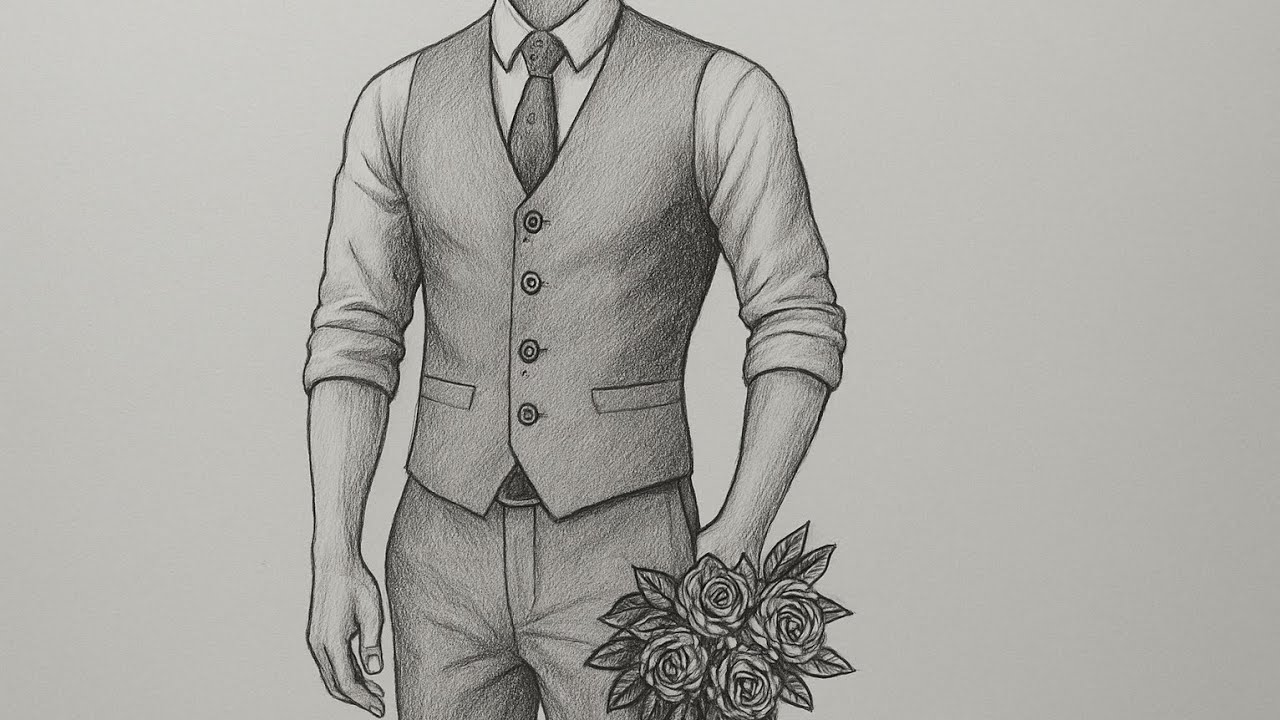 Men Drawing with outfit #drawing #art #howtodraw #habibascreation 