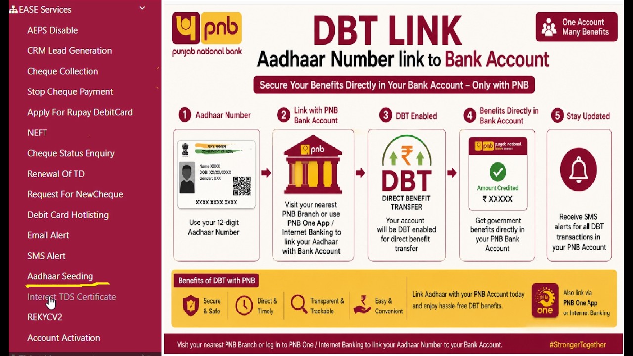 PNB CSP DBT Activation Process