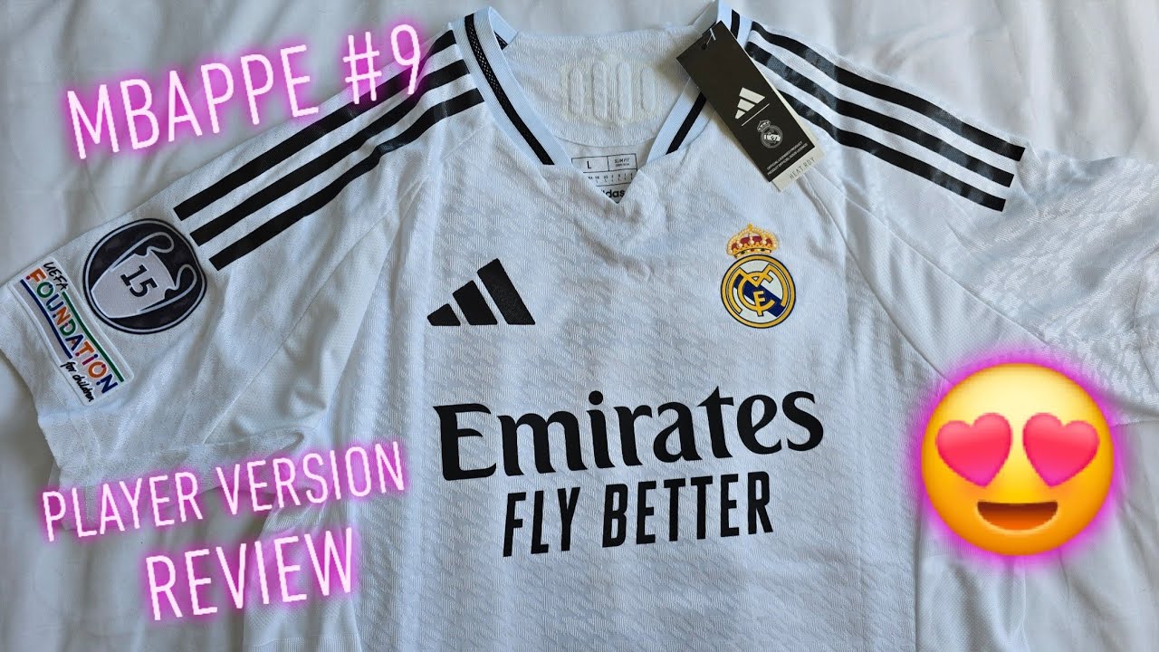 REAL MADRID 2024/2025 HOME JERSEY PLAYER VERSION WITH MBAPPE 9 FROM DHGATE REVIEW 🔥