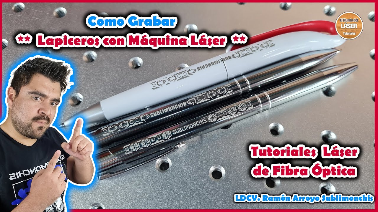 Como hacer GRABADO LASER en LAPICEROS o BOLIGRAFOS con 🔥 Máquina Fibra OPTICA 🔥