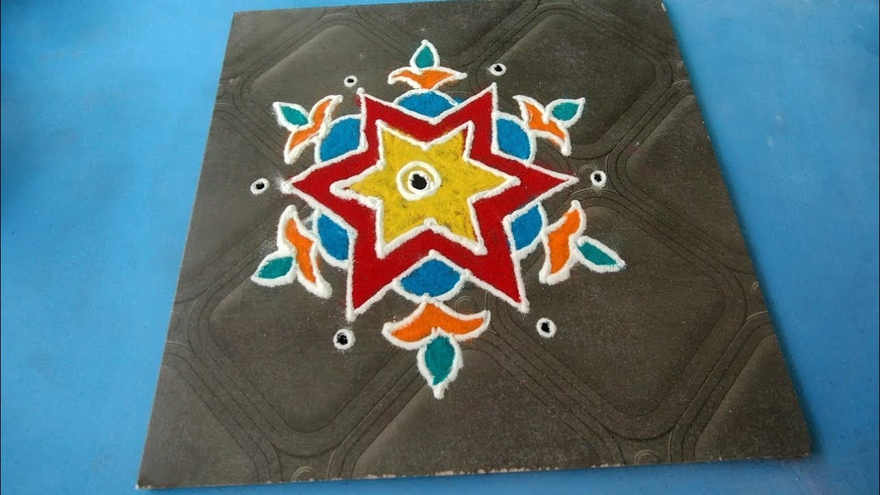 आसान और सुंदर रंगोली बनाना सीखें | Classic Rangoli Craft#rangoli#trending#viral#subscribe #youtube 