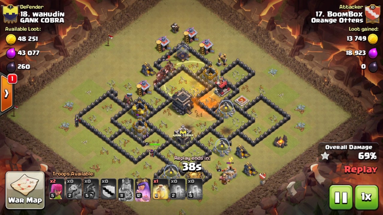 Clash of Clans TH9 Mass Hog Riders 3 STAR ATTACK