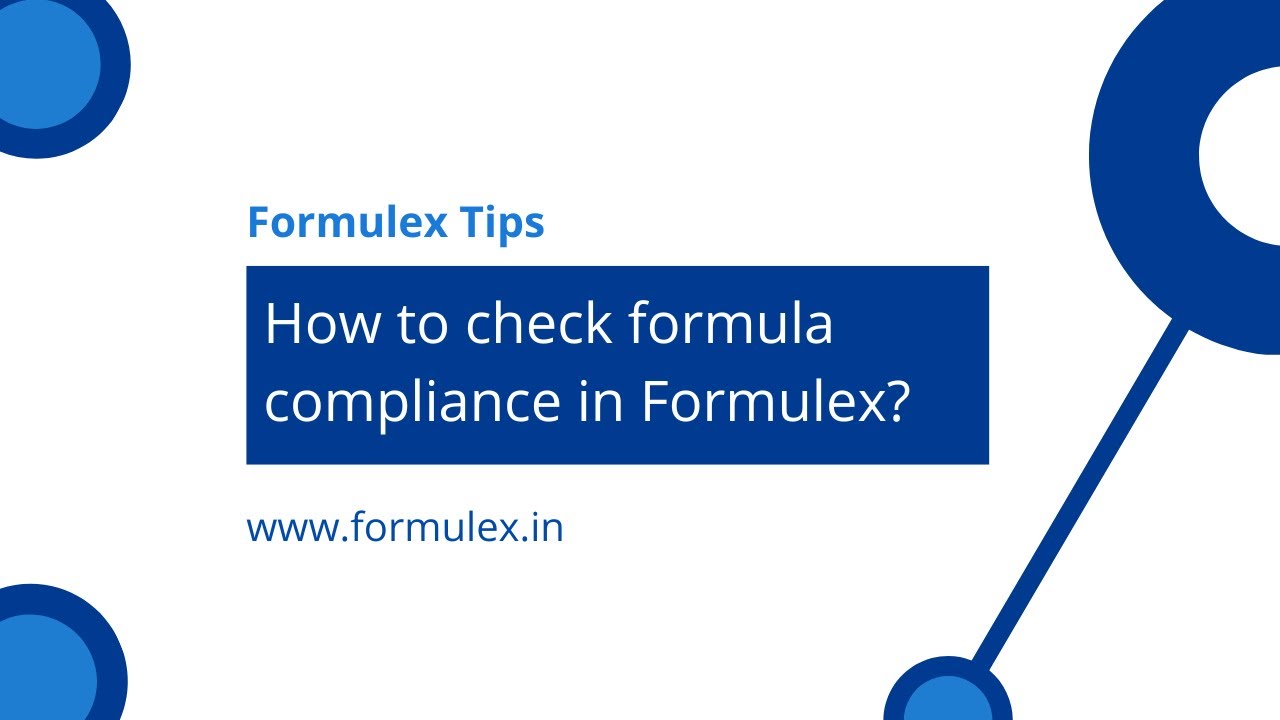 Formula Checker | How to check formula compliance in Formulex?