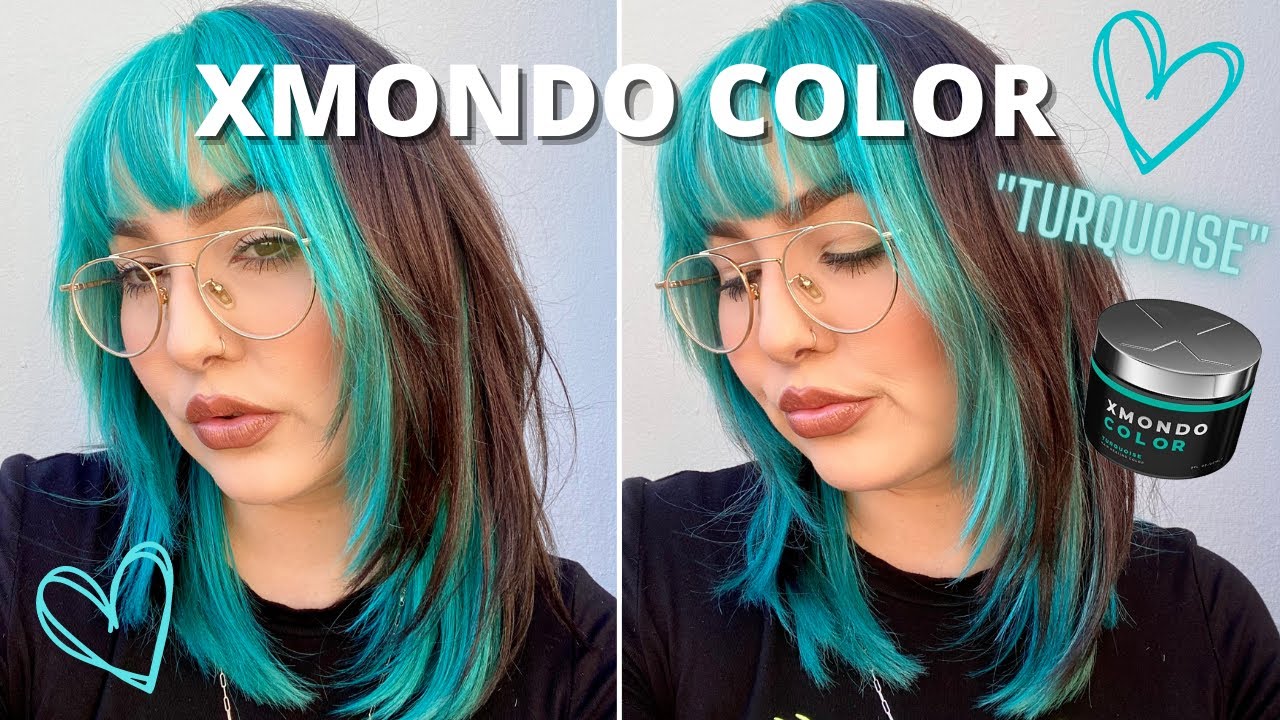 DYING MY HAIR TURQUOISE USING XMONDO COLOR | TURQUOISE COLOR BLOCK | HAIR TRANSFORMATION