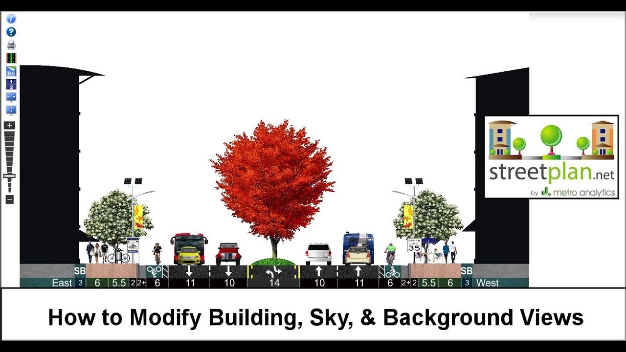 StreetPlan.net, How to Modify Building, Sky, and Background Views