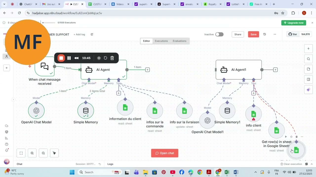Comment j’ai créé un chatbot IA qui gère les commandes clients en 20min