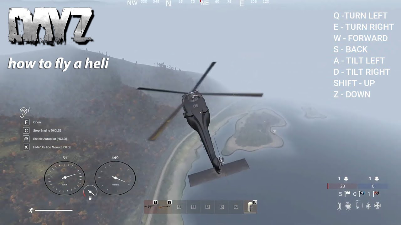 Как управлять вертолетом в DayZ, включая элементы управления #dayz