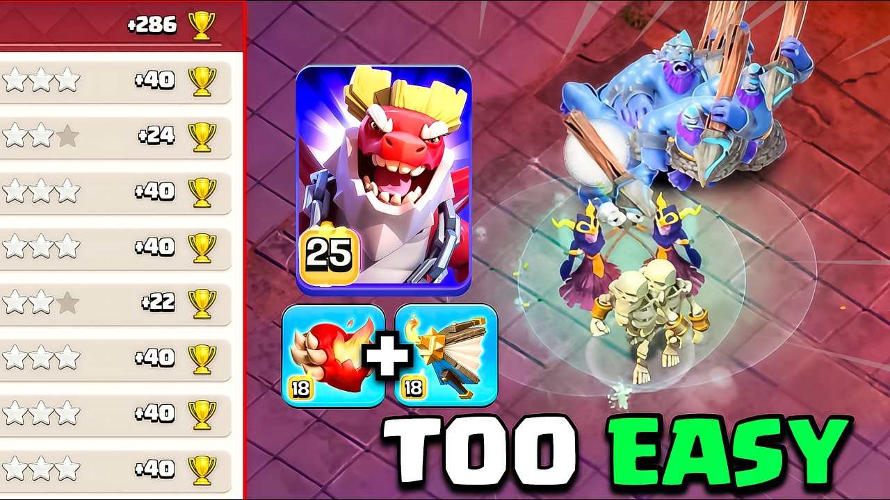 Most Powerful Ground Attack Strategy | Thrower + Super Witch + Totem With DRAGON DUKE TH18 COC
