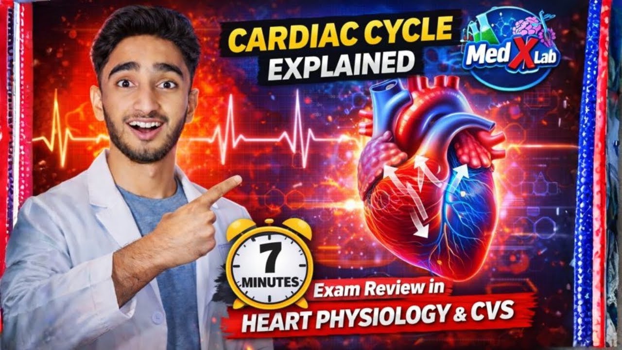 Cardiac Cycle Made Easy | 7-Minute Heart Physiology Exam Review | Med X Lab
