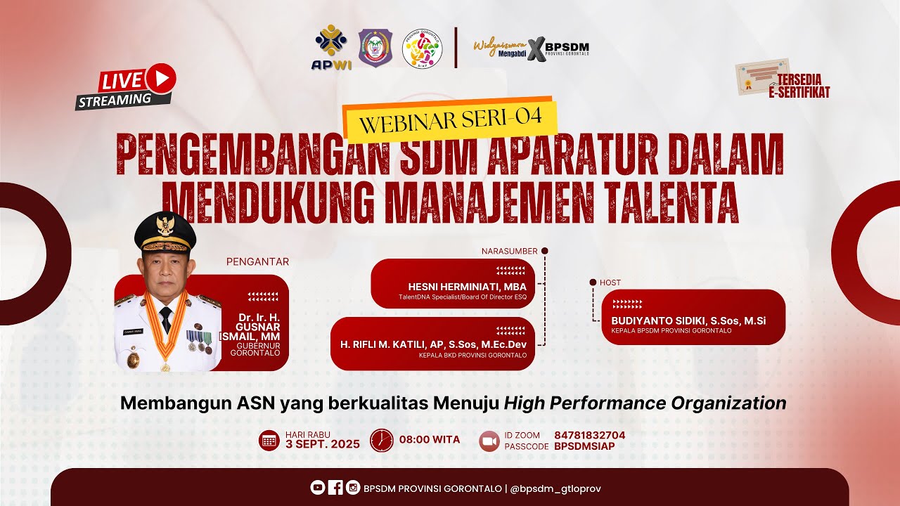 Webinar Pengembangan SDM Aparatur Dalam Mendukung Manajemen Talenta