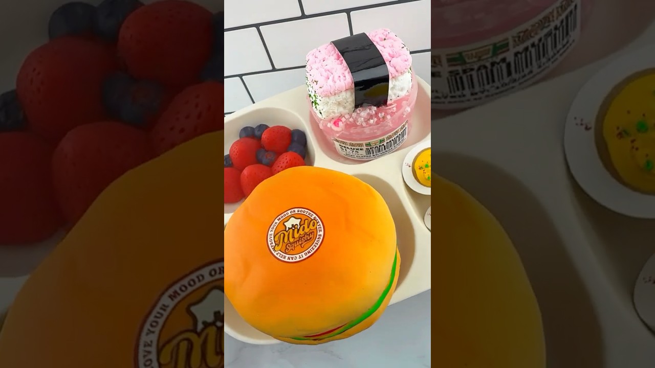 Making School Lunch with Fidget Food *BENTO Box* Satisfying Video ASMR #5! 🍣🍓🫐 #shorts #asmr