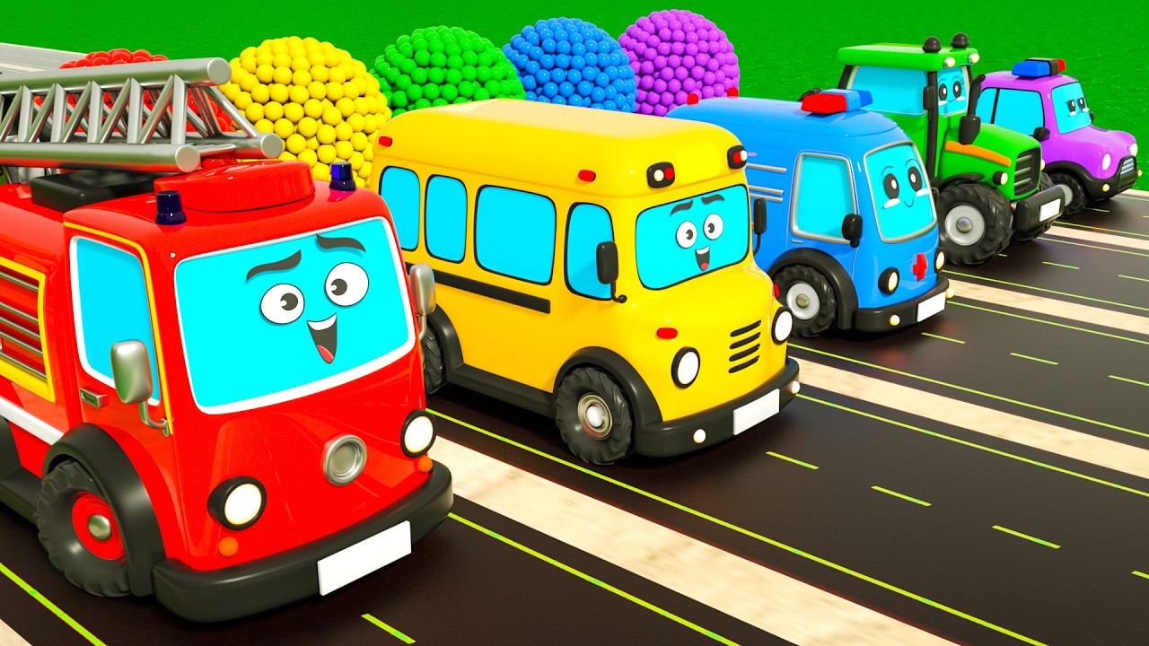 The Wheels on The Bus Song - magical colorful balls | DuZoo Nursery Rhymes & Kids Songs