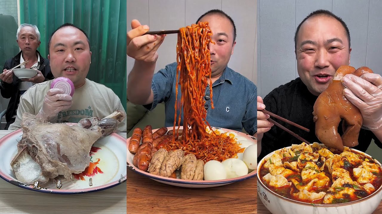 Mukbang #51 :Eat pig brain belly pork, Fried skewers 😋🤤.#belly #eatingsounds  #mukbang #yummfoidfoot
