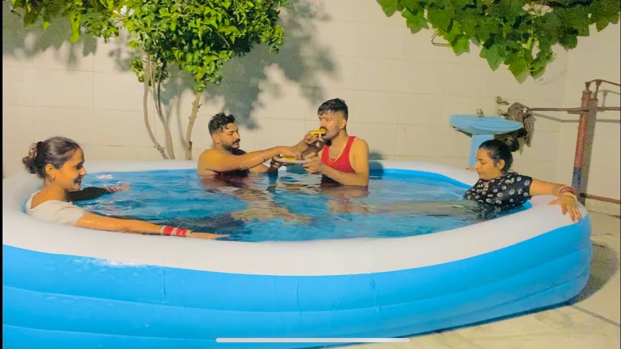 Pizza and pool fun time, #sadapunjab