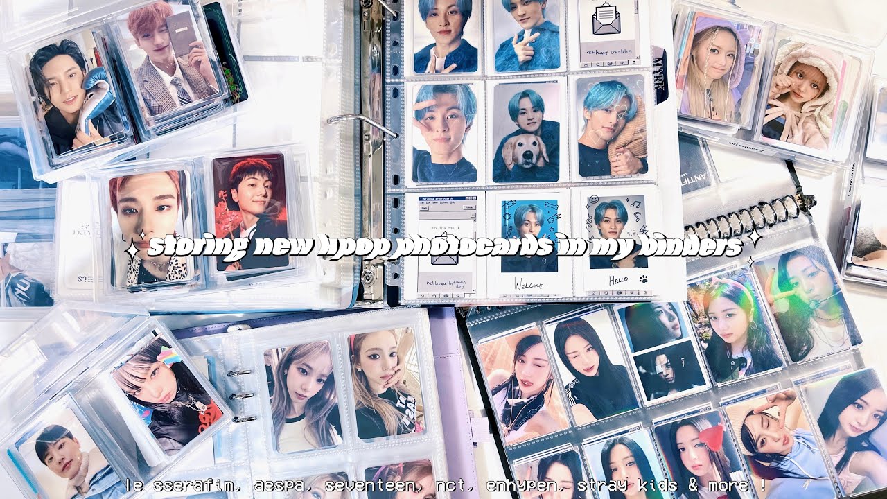 organizing + storing new kpop photocards in my binders ✮ extra long edition with 20 groups !