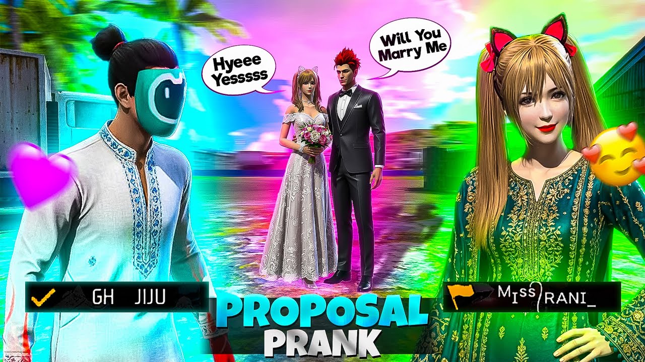 Proposal Prank with Cute Girl in Free Fire 😍 Cute Girl ki Reaction 😳 GH
