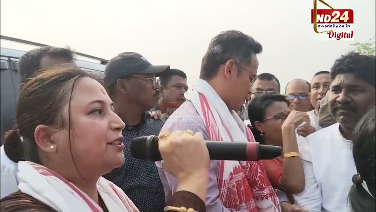 যোৰহাটত গৌৰৱ গগৈক কংগ্ৰেছ কৰ্মীৰ উষ্ম আদৰণি