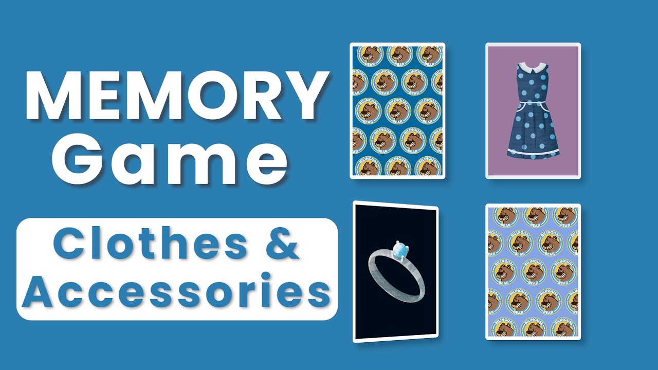 Memory Game | Clothes and Accessories | Concentration | English Vocabulary & Pronunciation Practice