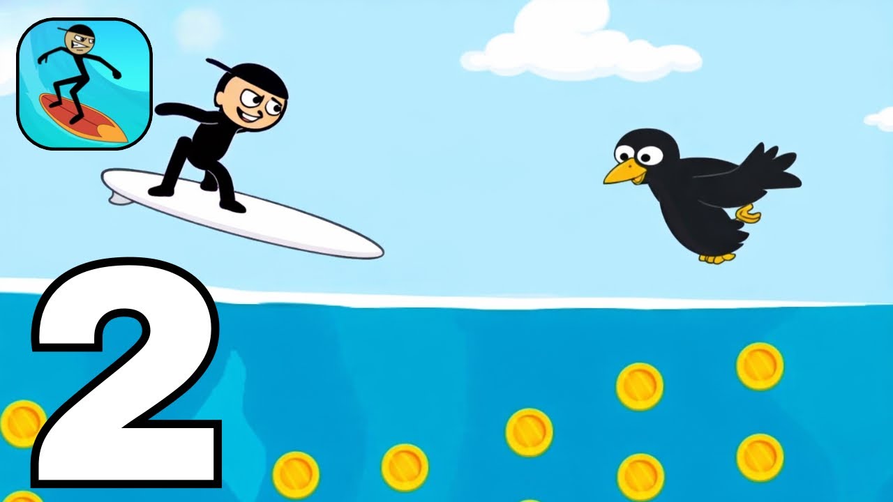 Stickman Surfer Mobile Gameplay Walkthrough Part 2 (iOS Android)